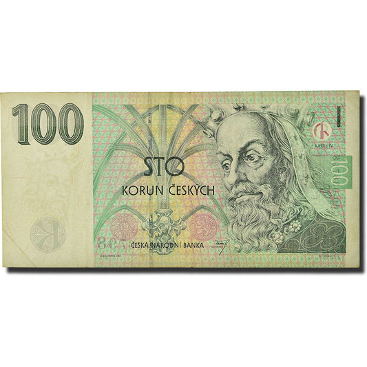 bankovka, 
  
  Česká republika, 
  
  100 korún