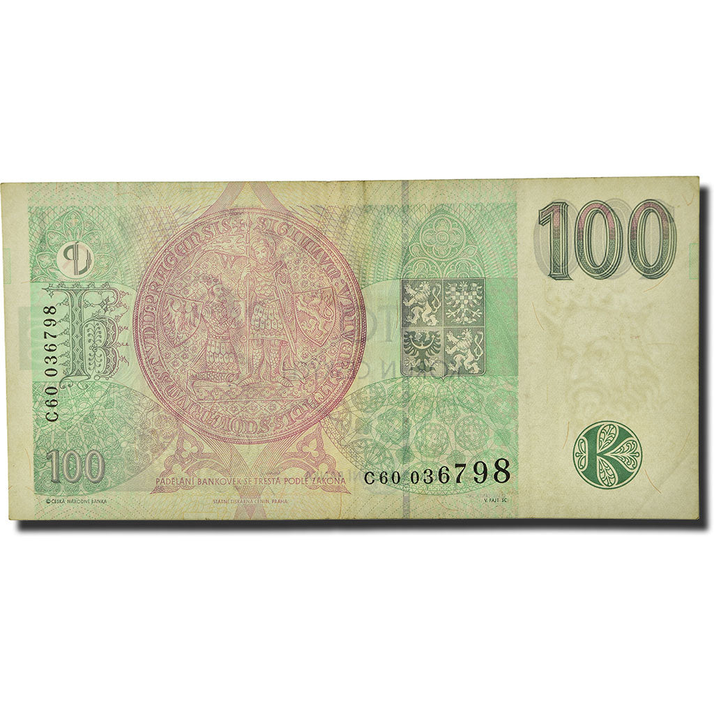 bankovka, 
  
  Česká republika, 
  
  100 korún