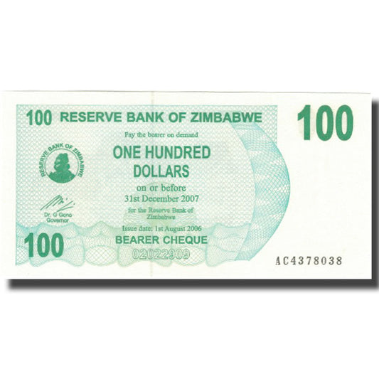 bankovka, 
  
  Zimbabwe, 
  
  100 dolárov