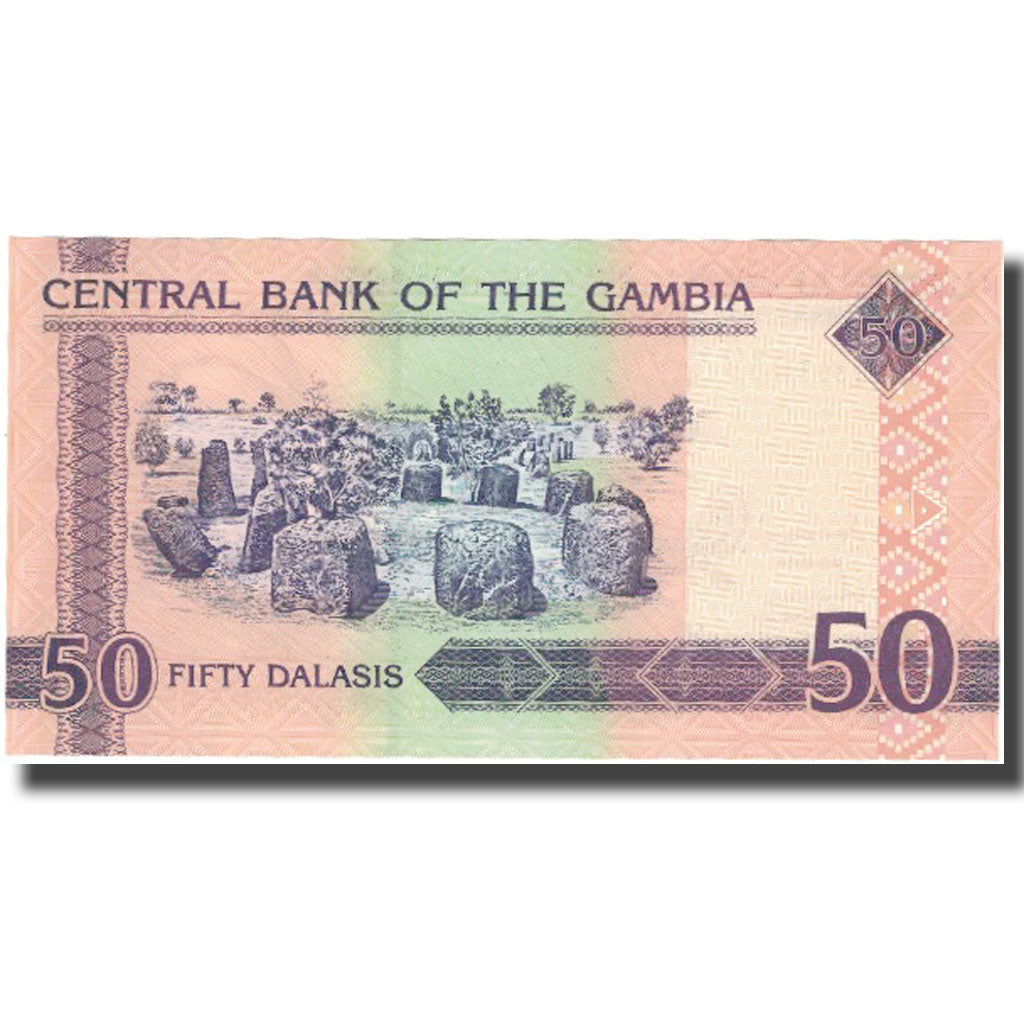 bankovka, 
  
  Gambia, 
  
  50 Dalasis