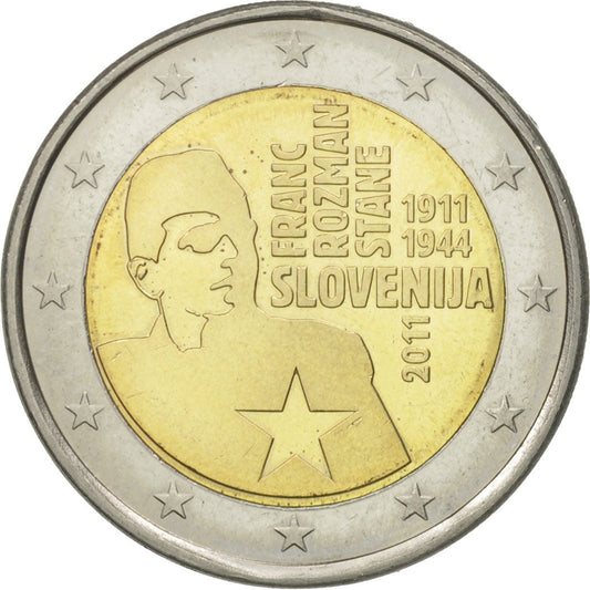 Slovinsko, 
  
  2 eurá, 
  
  Franc Razman