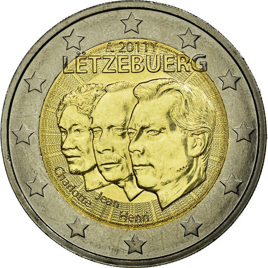 Luxembursko, 
  
  2 eurá, 
  
  Jean Luxemburský - Nassau