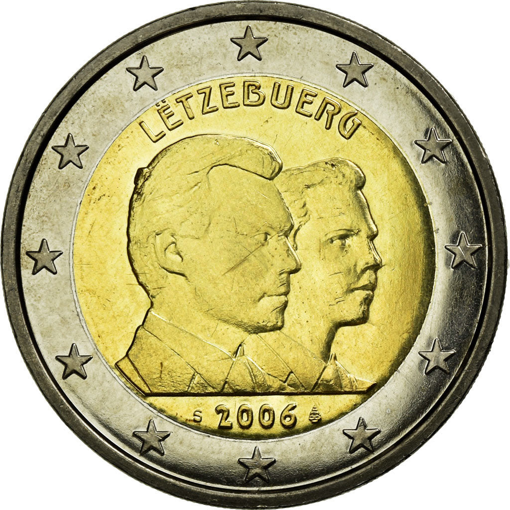 Luxembursko, 
  
  2 eurá, 
  
  25. výročie grand duc guillaume