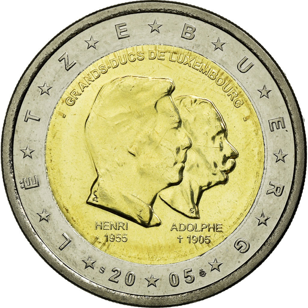 Luxembursko, 
  
  2 eurá, 
  
  50. du grand duc henri