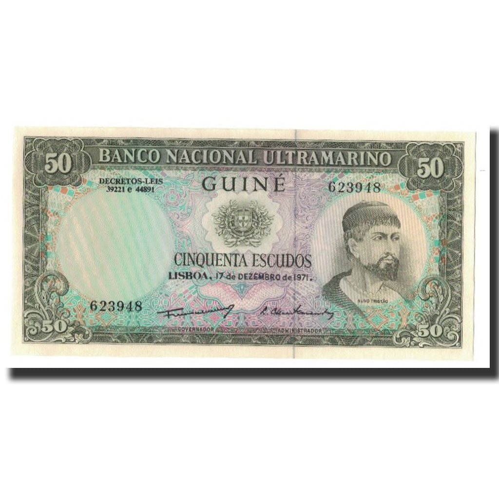 bankovka, 
  
  portugalská Guinea, 
  
  50 Escudos