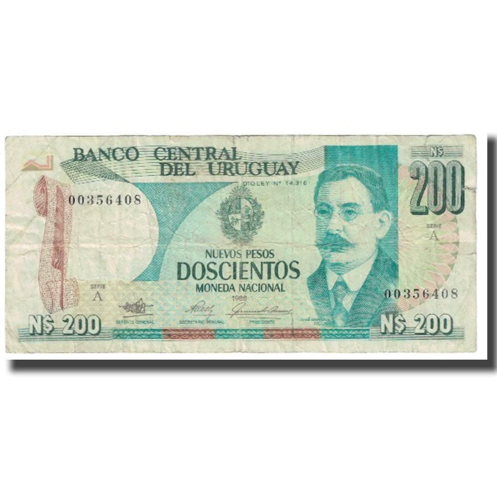 bankovka, 
  
  Uruguaj, 
  
  200 nuevos pesos