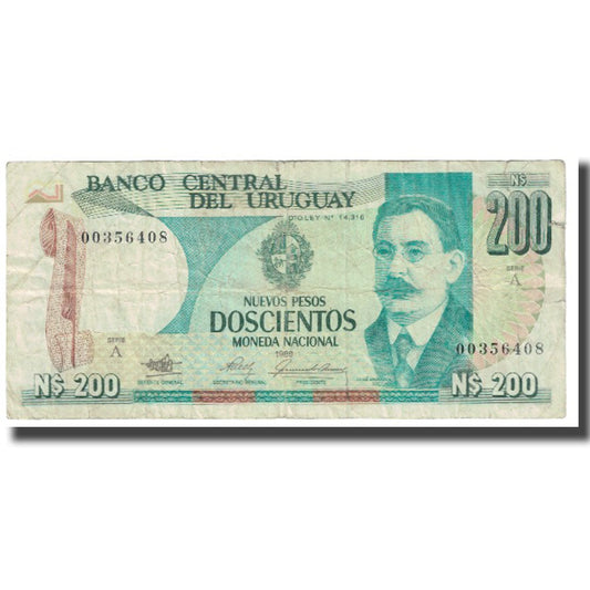 bankovka, 
  
  Uruguaj, 
  
  200 nuevos pesos