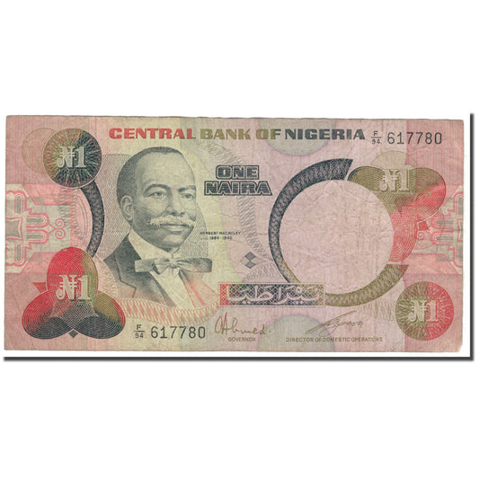 bankovka, 
  
  Nigéria, 
  
  1 Naira