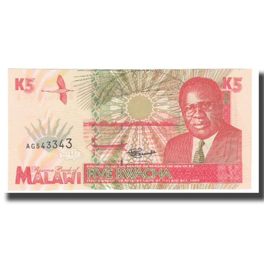 bankovka, 
  
  Malawi, 
  
  5 Kwacha