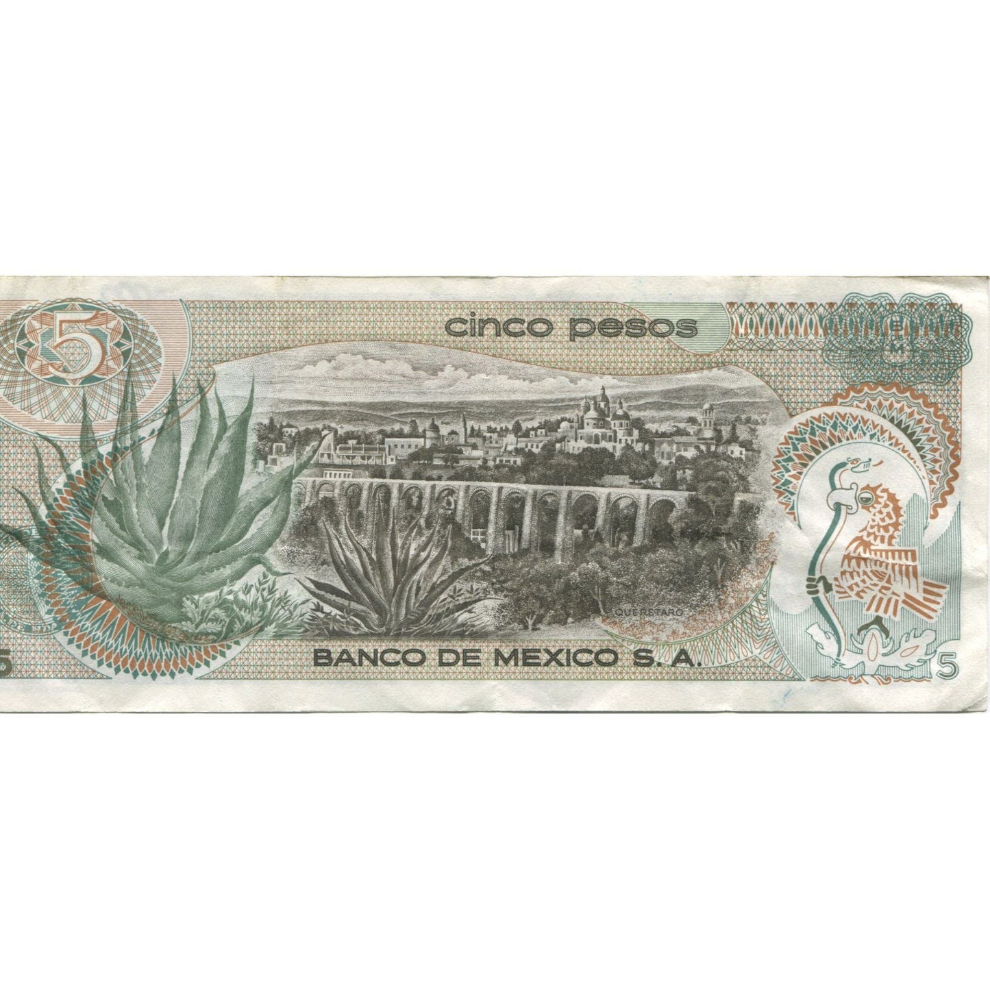 bankovka, 
  
  Mexiko, 
  
  5 pesos