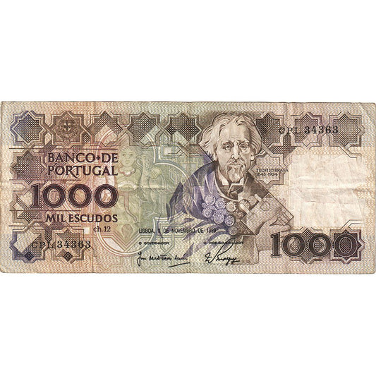 bankovka, 
  
  Portugalsko, 
  
  1000 Escudos