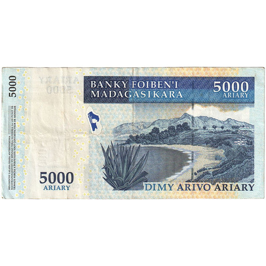 bankovka, 
  
  Madagaskar, 
  
  5000 ariary