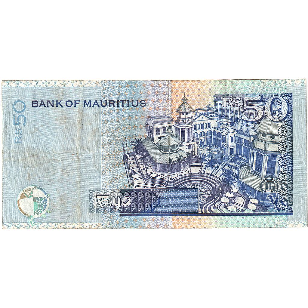 bankovka, 
  
  Maurícius, 
  
  50 rupií