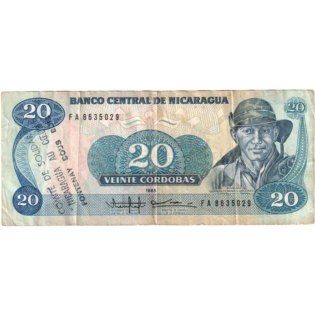 Nikaragua, 
  
  20 Cordobas, 
  
  1985