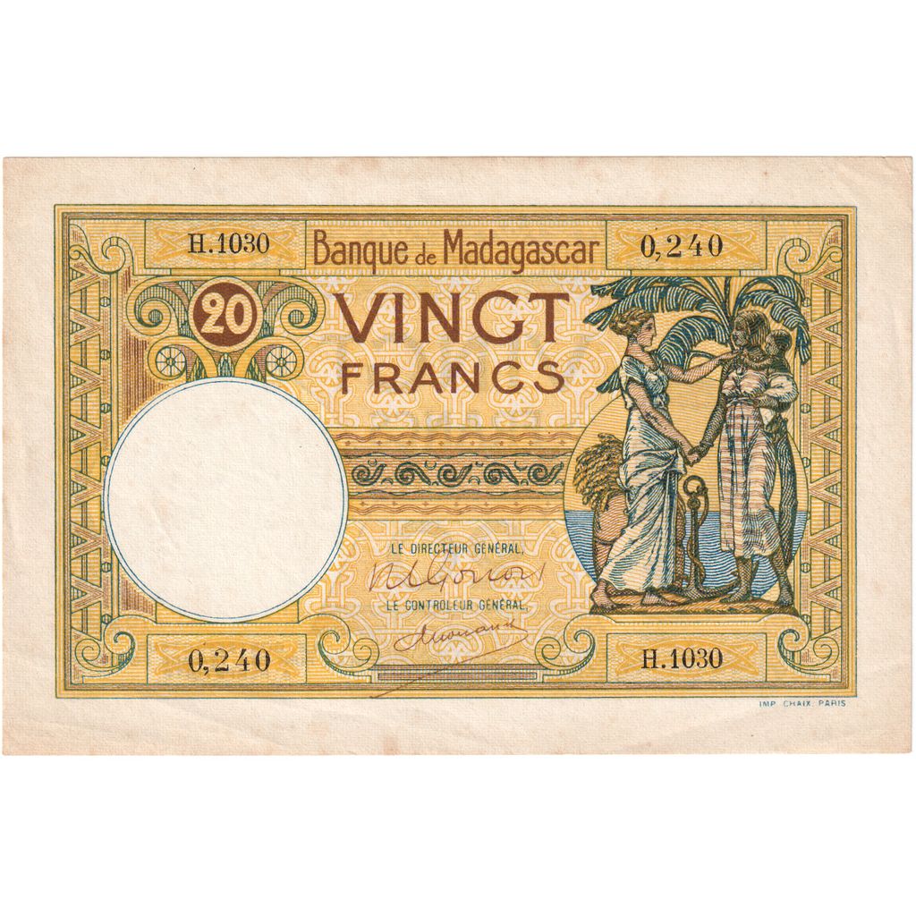 Madagaskar, 
  
  20 frankov, 
  
  1937