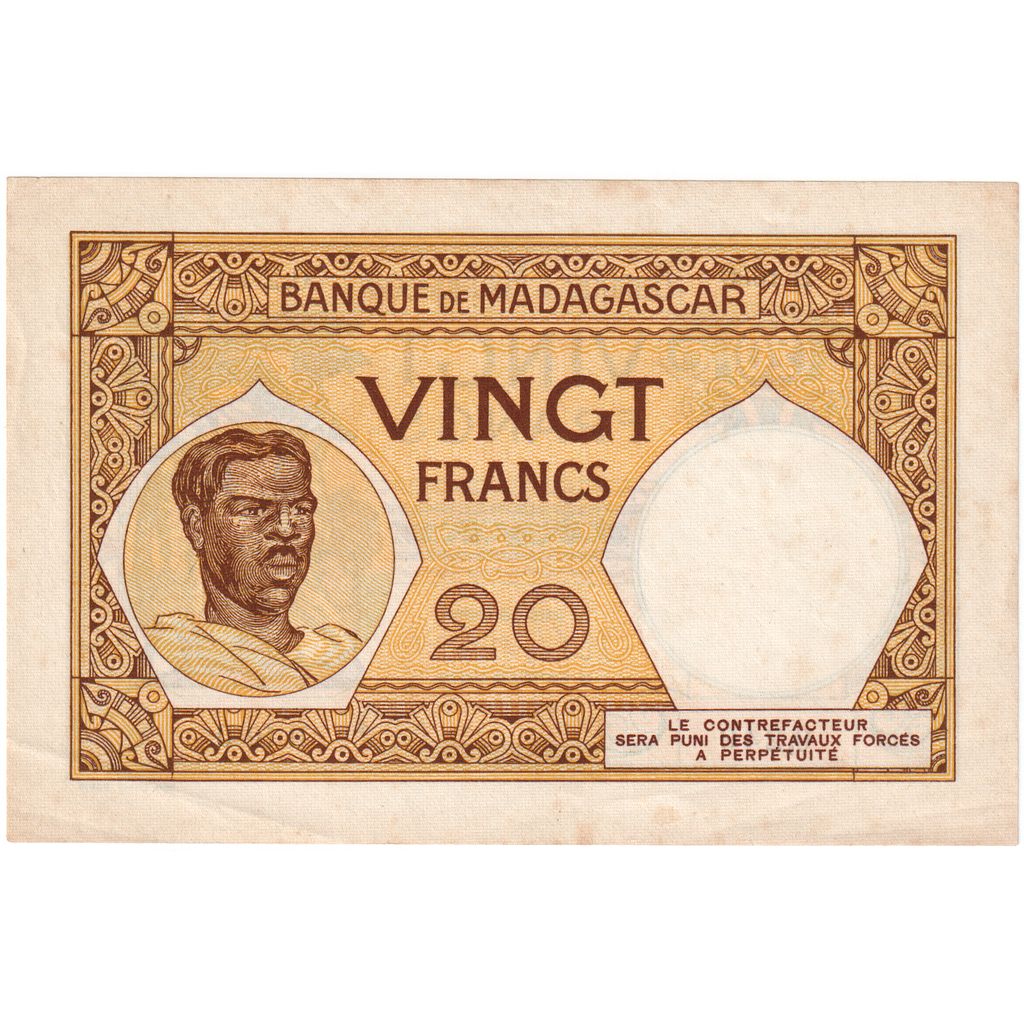 Madagaskar, 
  
  20 frankov, 
  
  1937