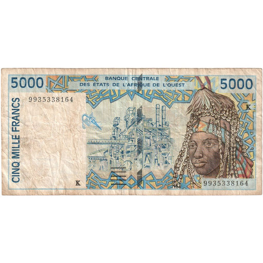 štáty západnej Afriky, 
  
  5000 frankov, 
  
  Nedatované (1998)