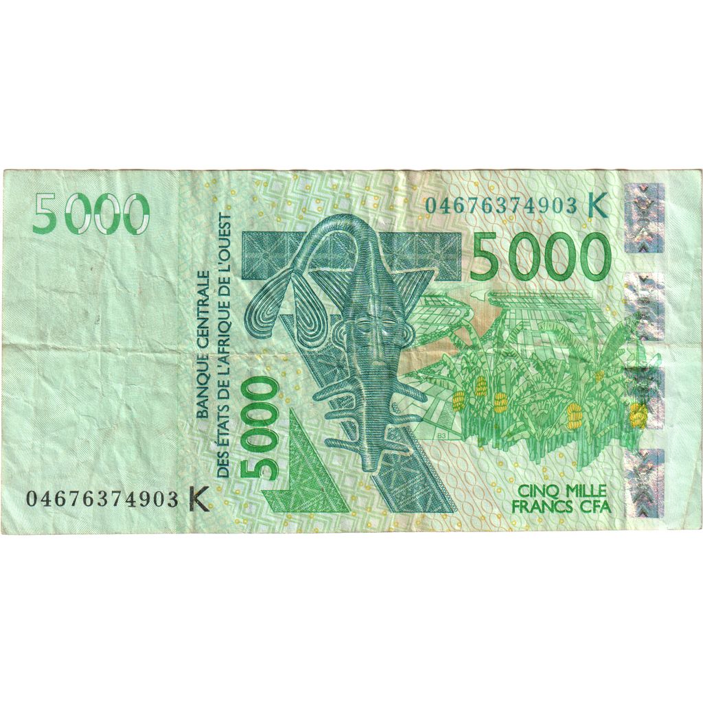 štáty západnej Afriky, 
  
  5000 frankov, 
  
  VF(20-25)