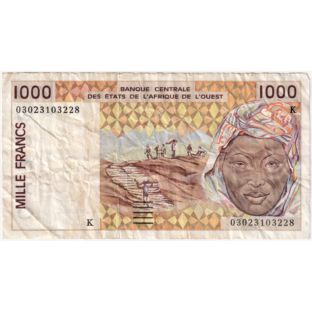 štáty západnej Afriky, 
  
  1000 frankov, 
  
  2003