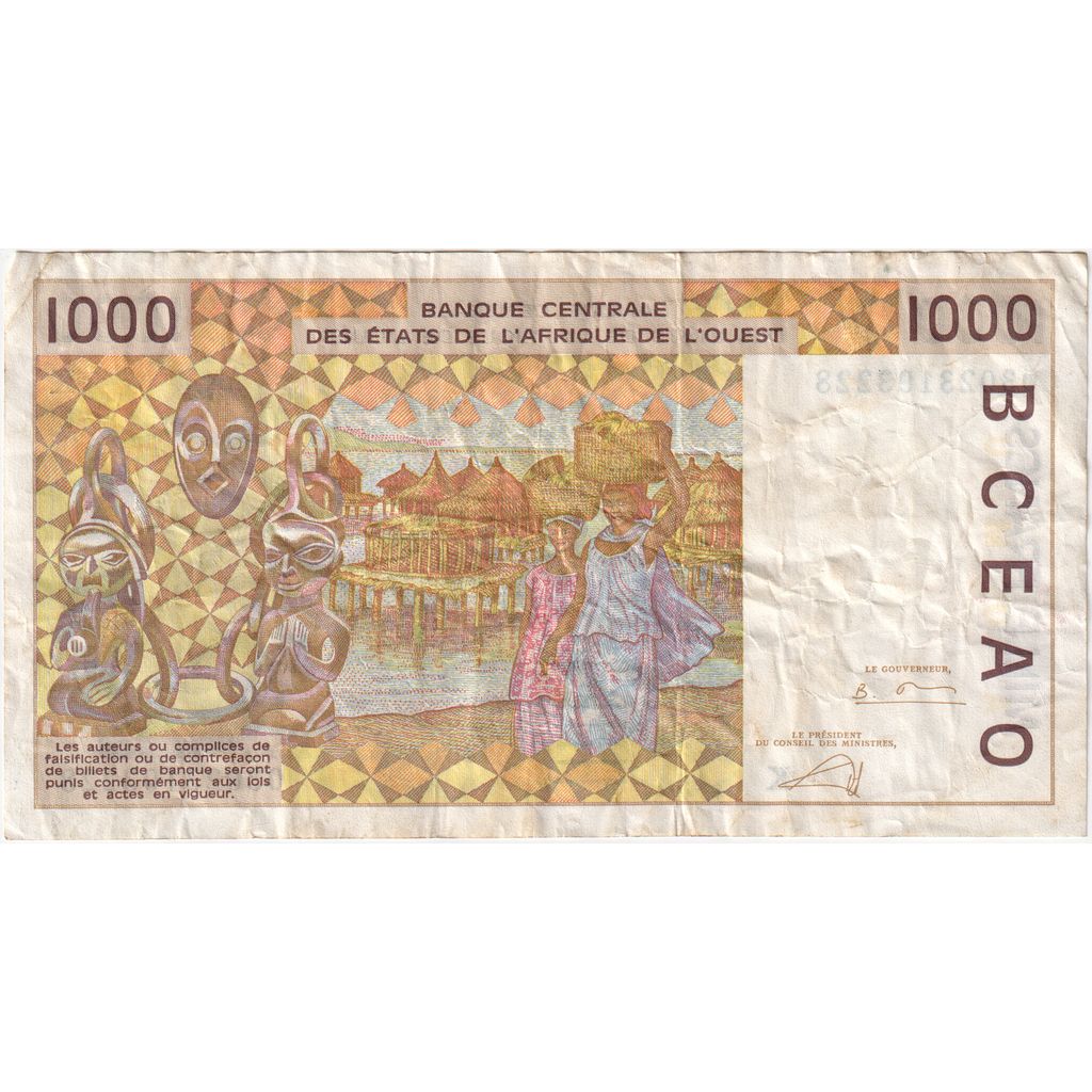 štáty západnej Afriky, 
  
  1000 frankov, 
  
  2003