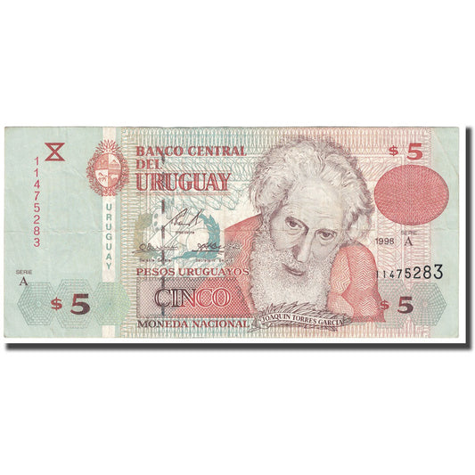 bankovka, 
  
  Uruguaj, 
  
  5 Uruguajských pesos