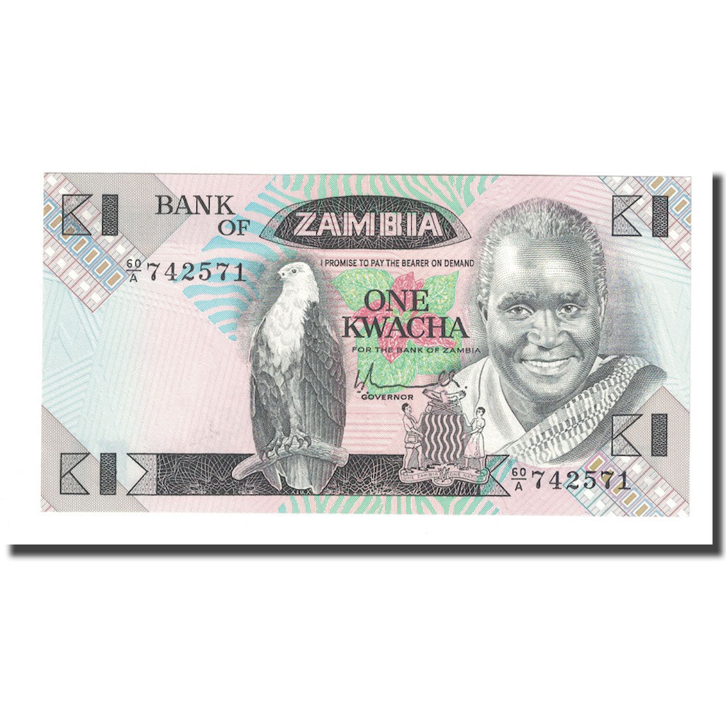 bankovka, 
  
  Zambia, 
  
  1 Kwacha