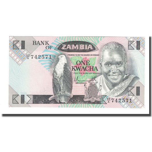 bankovka, 
  
  Zambia, 
  
  1 Kwacha