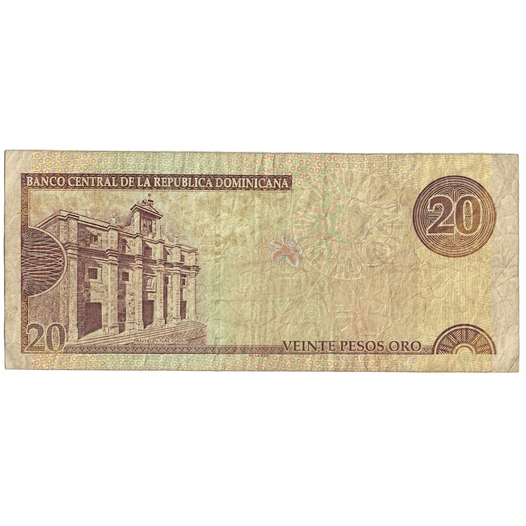 bankovka, 
  
  Dominikánska republika, 
  
  20 pesos oro