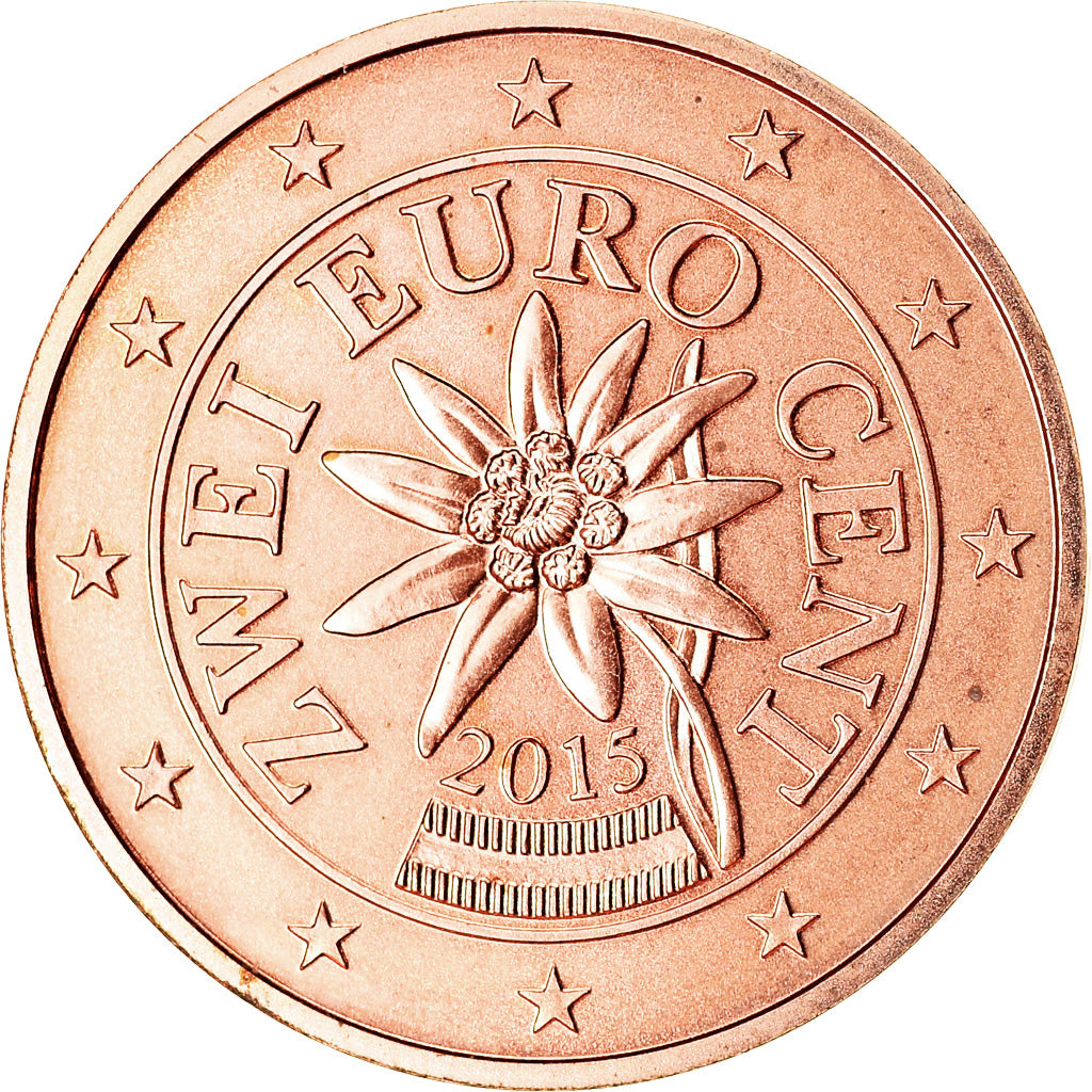 Rakúsko, 
  
  2 euro centy, 
  
  2015