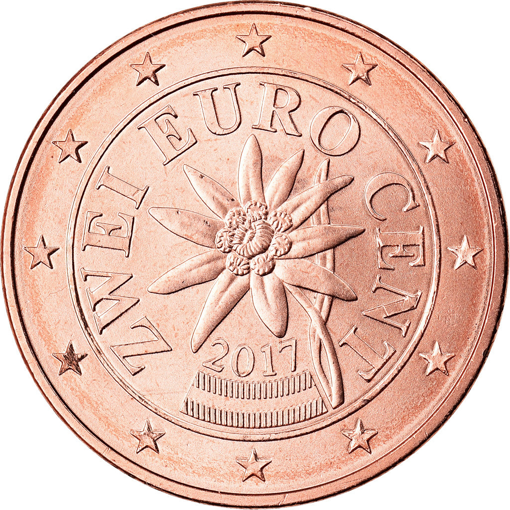 Rakúsko, 
  
  2 euro centy, 
  
  2017