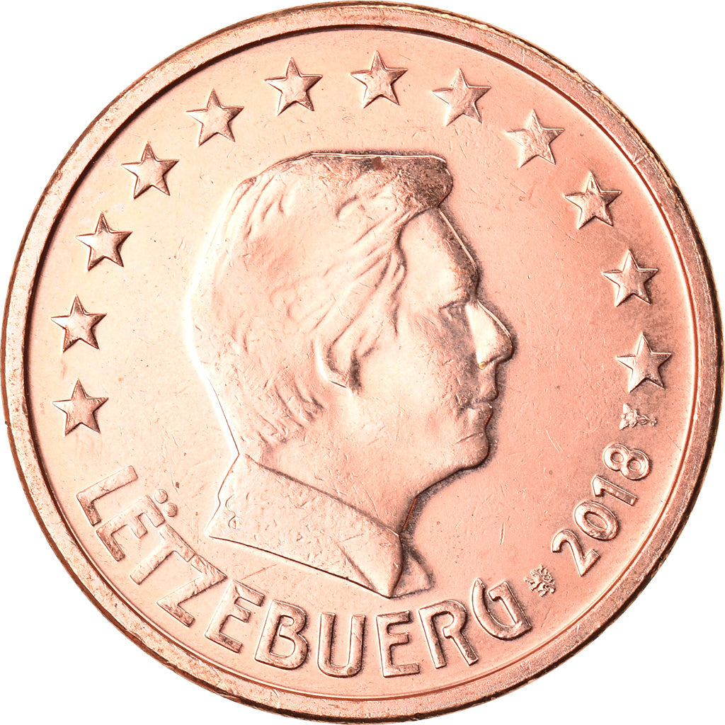 Luxembursko, 
  
  2 euro centy, 
  
  2018