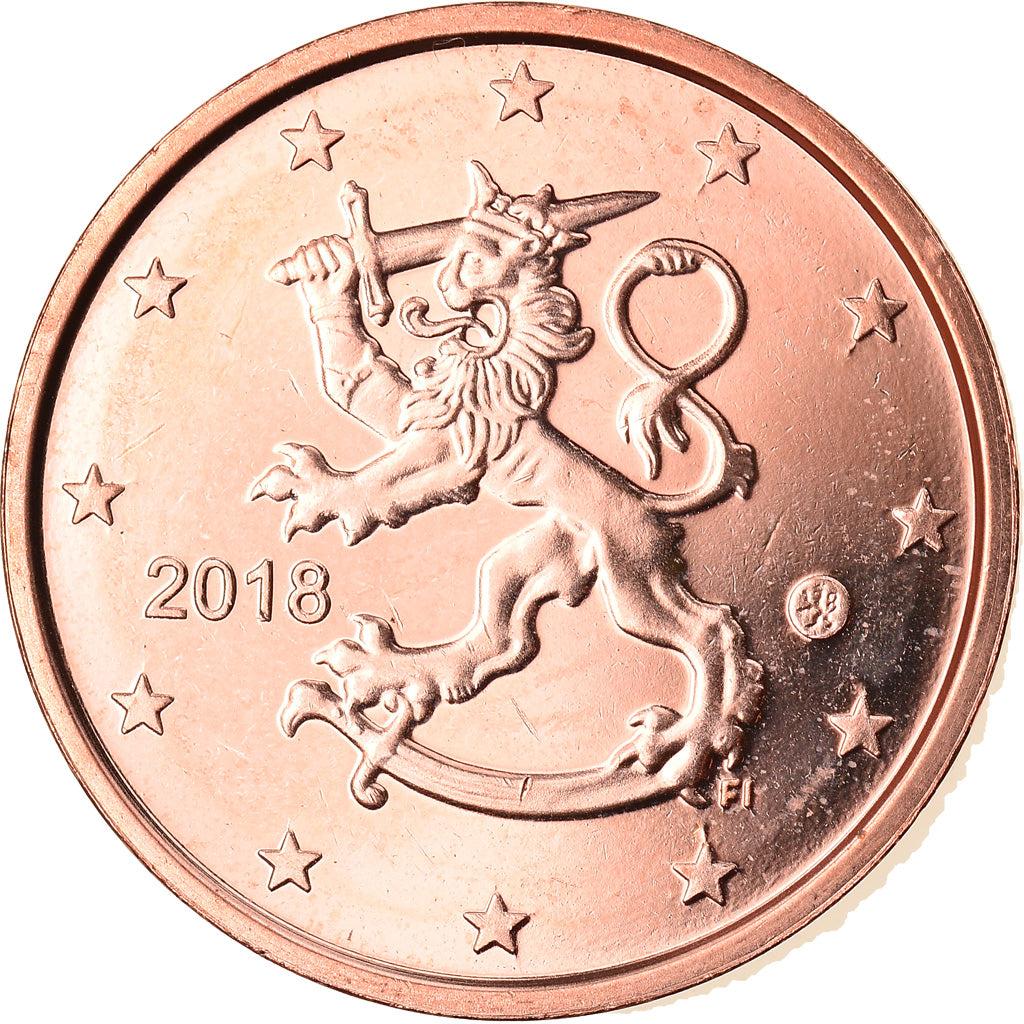 Fínsko, 
  
  2 euro centy, 
  
  2018