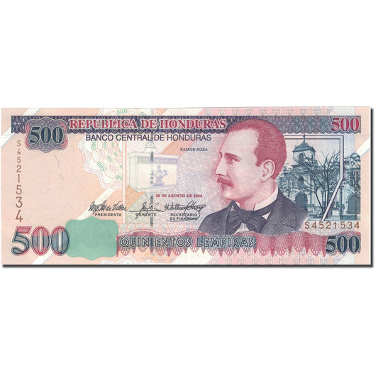 bankovka, 
  
  Honduras, 
  
  500 Lempirov