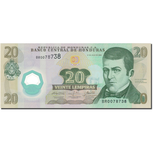 bankovka, 
  
  Honduras, 
  
  20 Lempirov