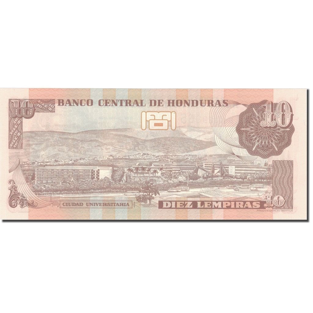 bankovka, 
  
  Honduras, 
  
  10 lempirov