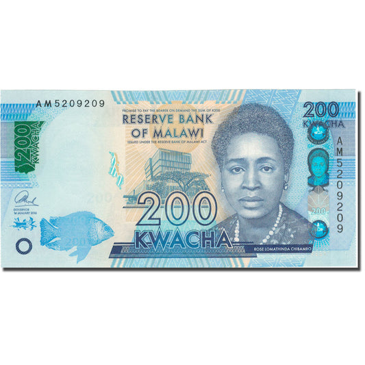 bankovka, 
  
  Malawi, 
  
  200 kwacha