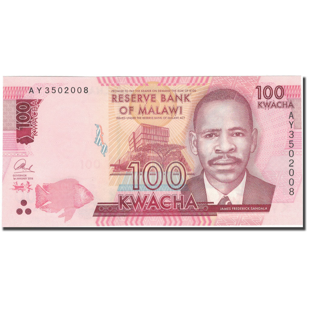 bankovka, 
  
  Malawi, 
  
  100 Kwacha