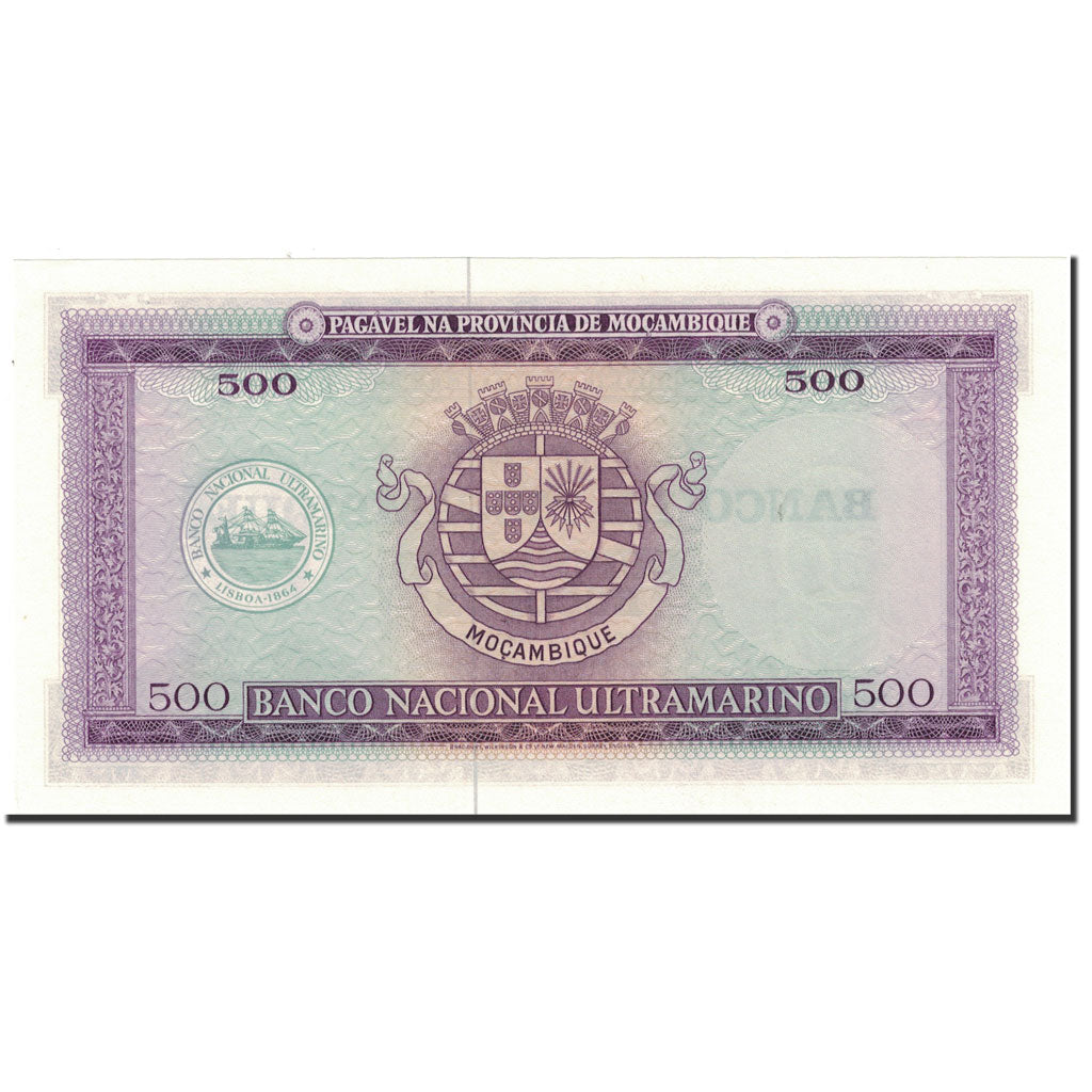 bankovka, 
  
  Mozambik, 
  
  500 Escudos