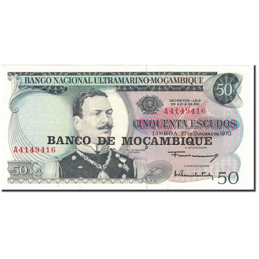 bankovka, 
  
  Mozambik, 
  
  50 Escudos