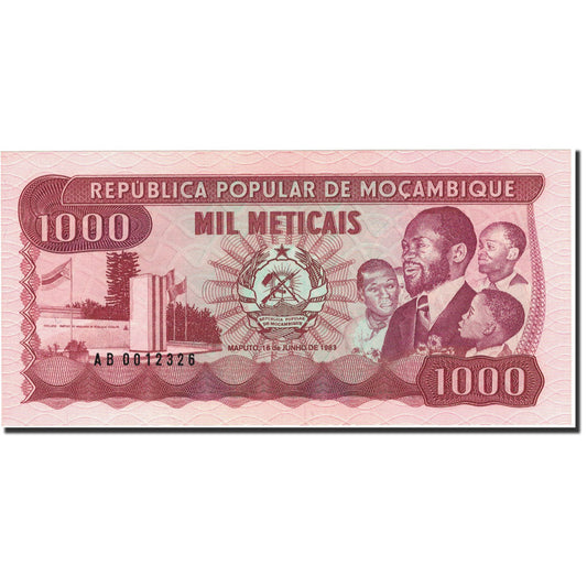 bankovka, 
  
  Mozambik, 
  
  1000 Meticais