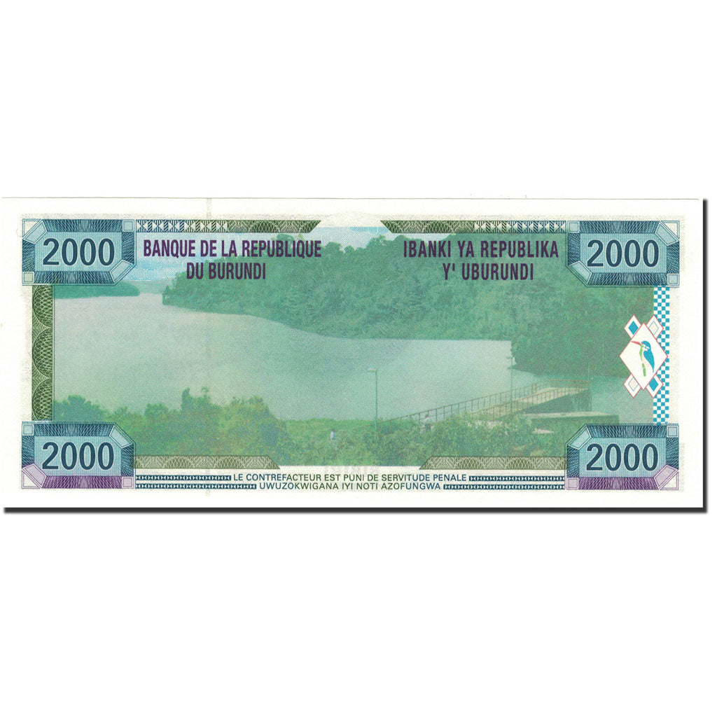 bankovka, 
  
  Burundi, 
  
  2000 frankov