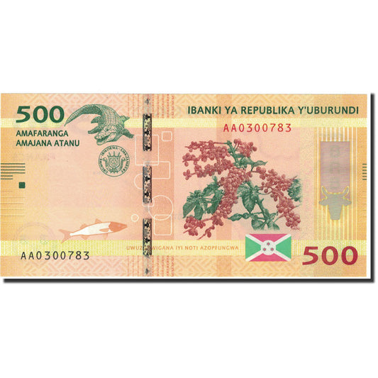 bankovka, 
  
  Burundi, 
  
  500 frankov