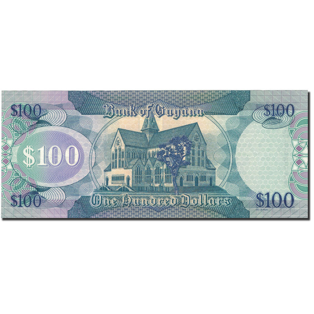 bankovka, 
  
  Guyana, 
  
  100 dolárov