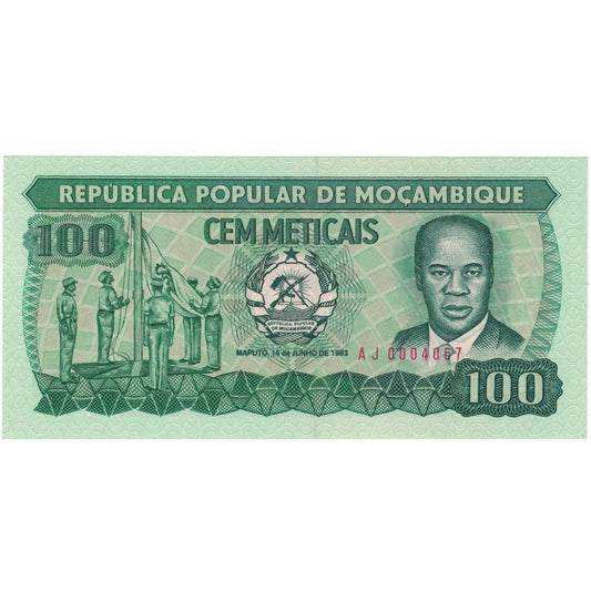 bankovka, 
  
  Mozambik, 
  
  100 Meticais