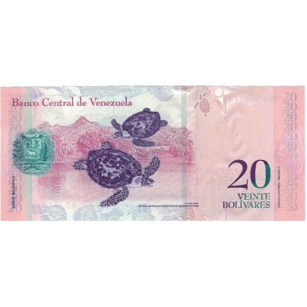 bankovka, 
  
  Venezuela, 
  
  20 Bolivarov