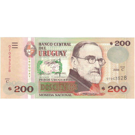 bankovka, 
  
  Uruguaj, 
  
  200 uruguajských pesos