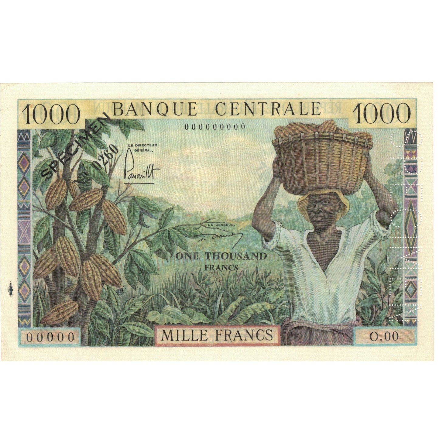 bankovka, 
  
  Kamerun, 
  
  1000 frankov