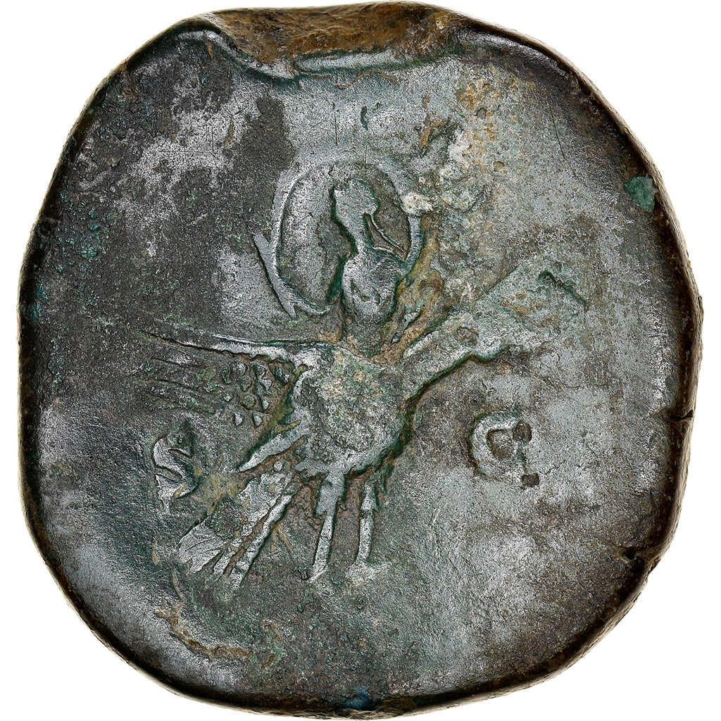 minca, 
  
  Diva Faustína II. 
  
  Sestertius